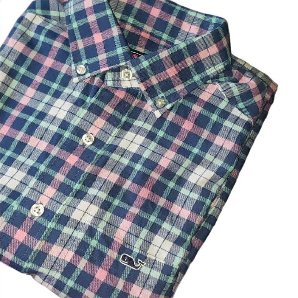 Vineyard Vines Long Sleeve Shirt Performance Tucker Plaid Classic Fit Men's S